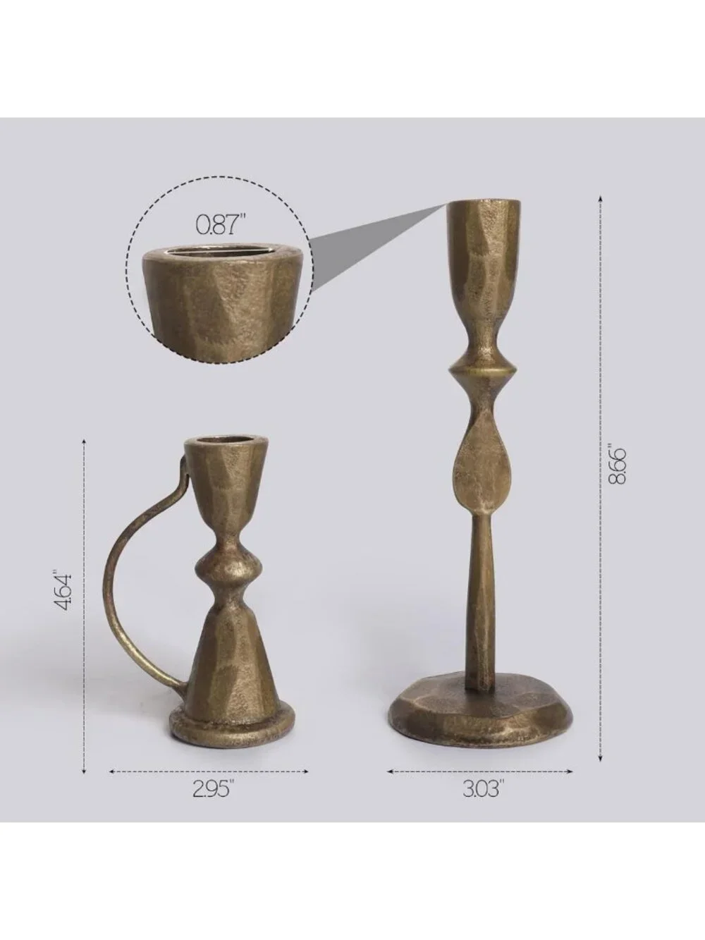 Vintage Antique Brass Candle Holders Set of 2 – Decorative Taper Candlesticks